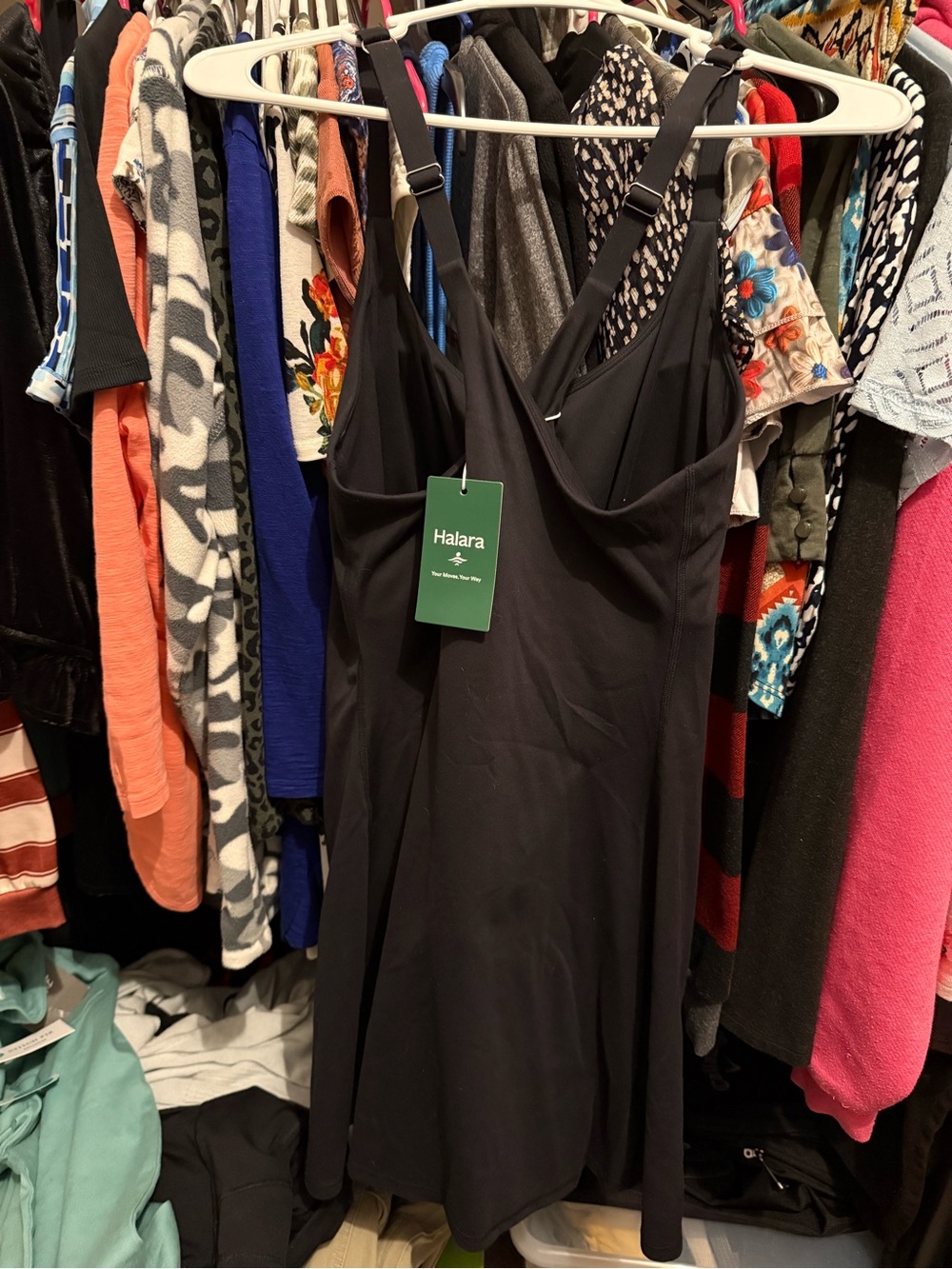 HALARA Black Slip Chemise with Adjustable Straps